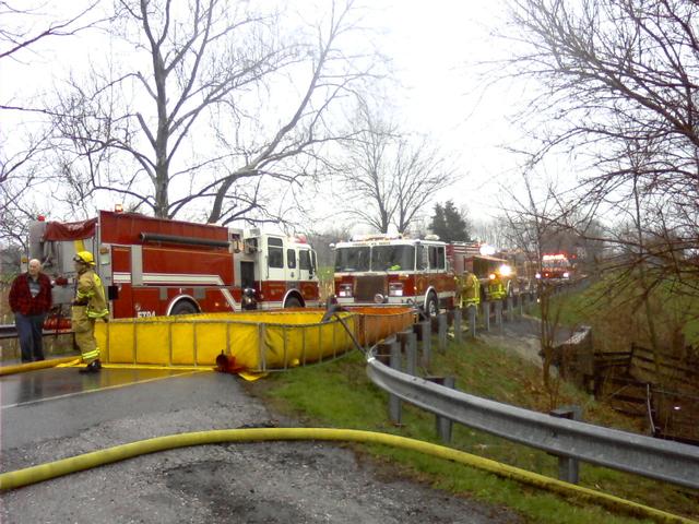 Water Supply Operation at barn fire on Bucher John Rd.