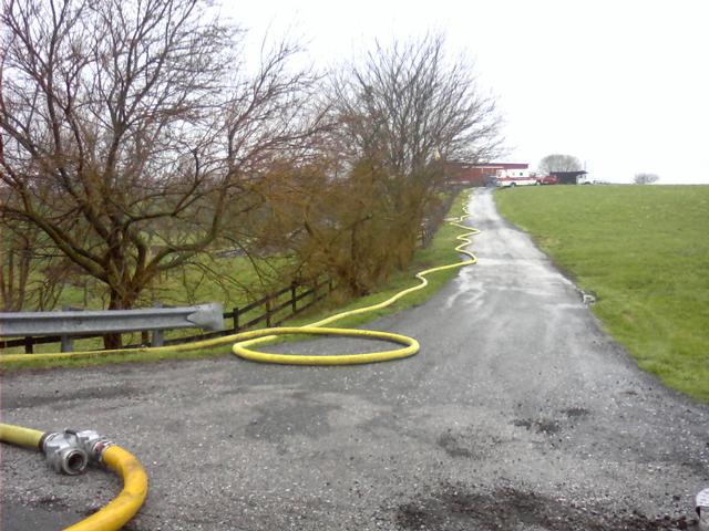 900' of Supply Line laid for barn fire on Bucher John Rd.