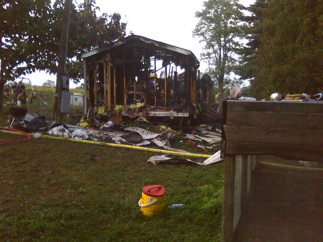 House Trailer fire on Keymar Rd. Frederick County.